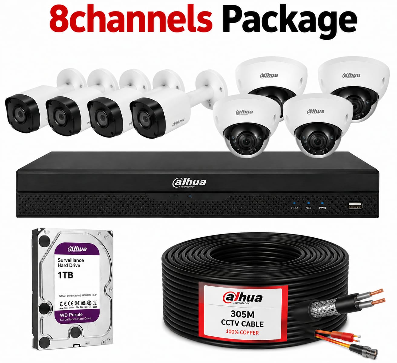 8 Channel CCTV Package – Full HD (Color Vu)
